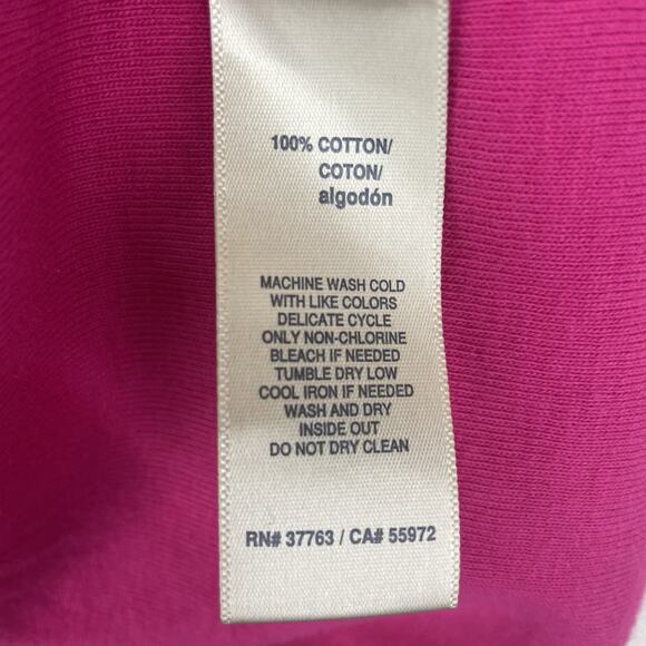 Rafaella Plus Size 3X Open Front Cardigan Sweater Ladder Stitch Fuchsia Pink - Picture 7 of 7